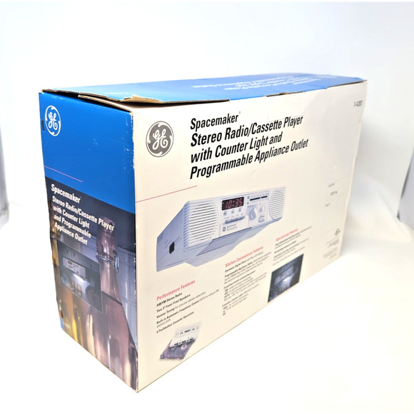 Vtg 1995 General Electric Spacemaker AM/FM Cassette Player Radio Clock 7-4287 - Picture 2 of 4